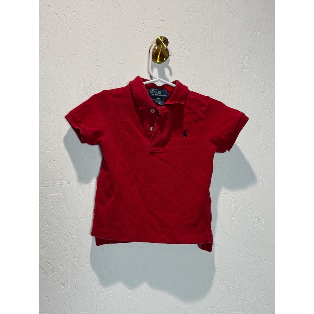 Polo Ralph Lauren Toddler Boys Red Short Sleeve Pique Polo Shirt 18M